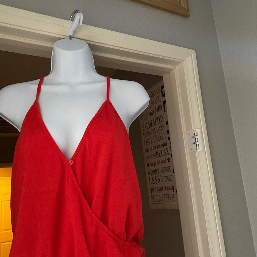 Boutique tank top/pant romper, bright red, bnwt - Picture 4 of 10